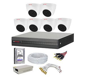 CP Plus 2.4MP (1080P)  6 Pcs HD Dome Camera & 8 Channel DVR Kit With All Accessories
